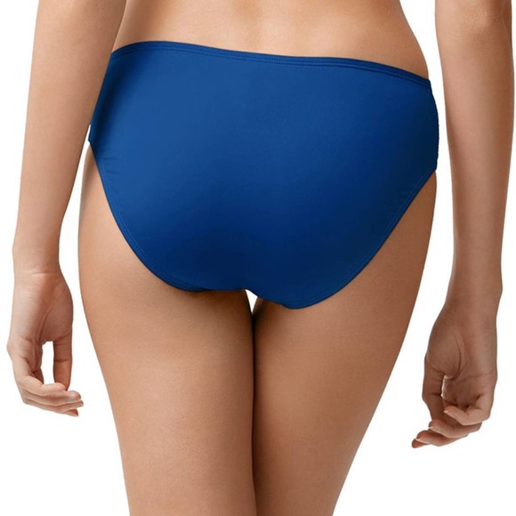 Tommy Bahama Pearl High Waist Side Shirred Bikini Bottoms in Cobalt Sea - Picture 2 of 7